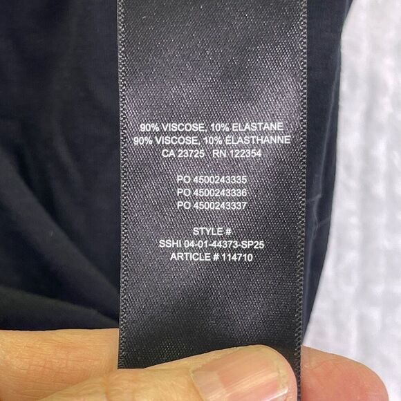 Wilfred Aritzia Black White Rosette Sleeveless Birch Deep V-Neck Bloom Top Small - Picture 4 of 8